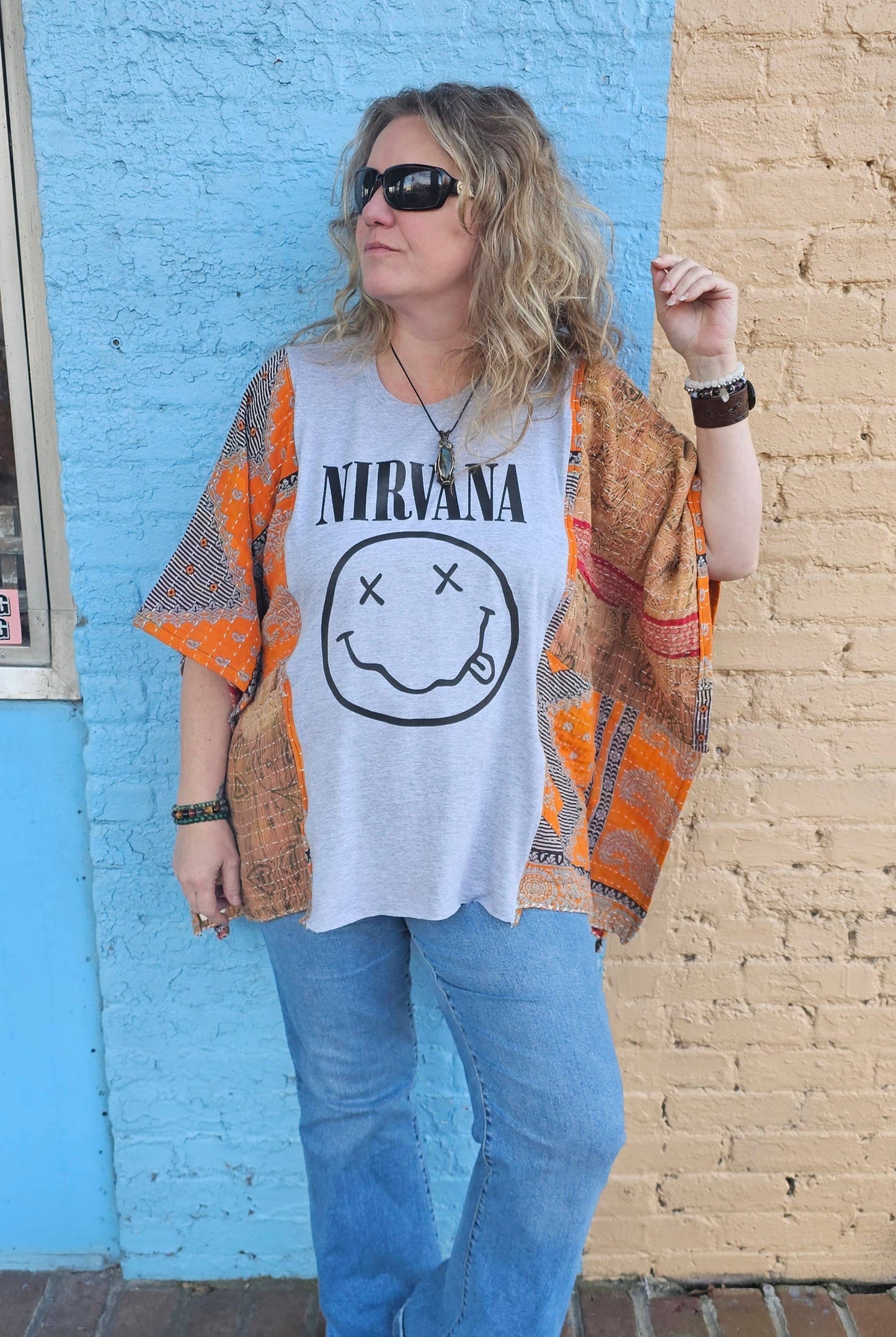Little Hippie Chick - Kantha Patchwork Poncho Top
