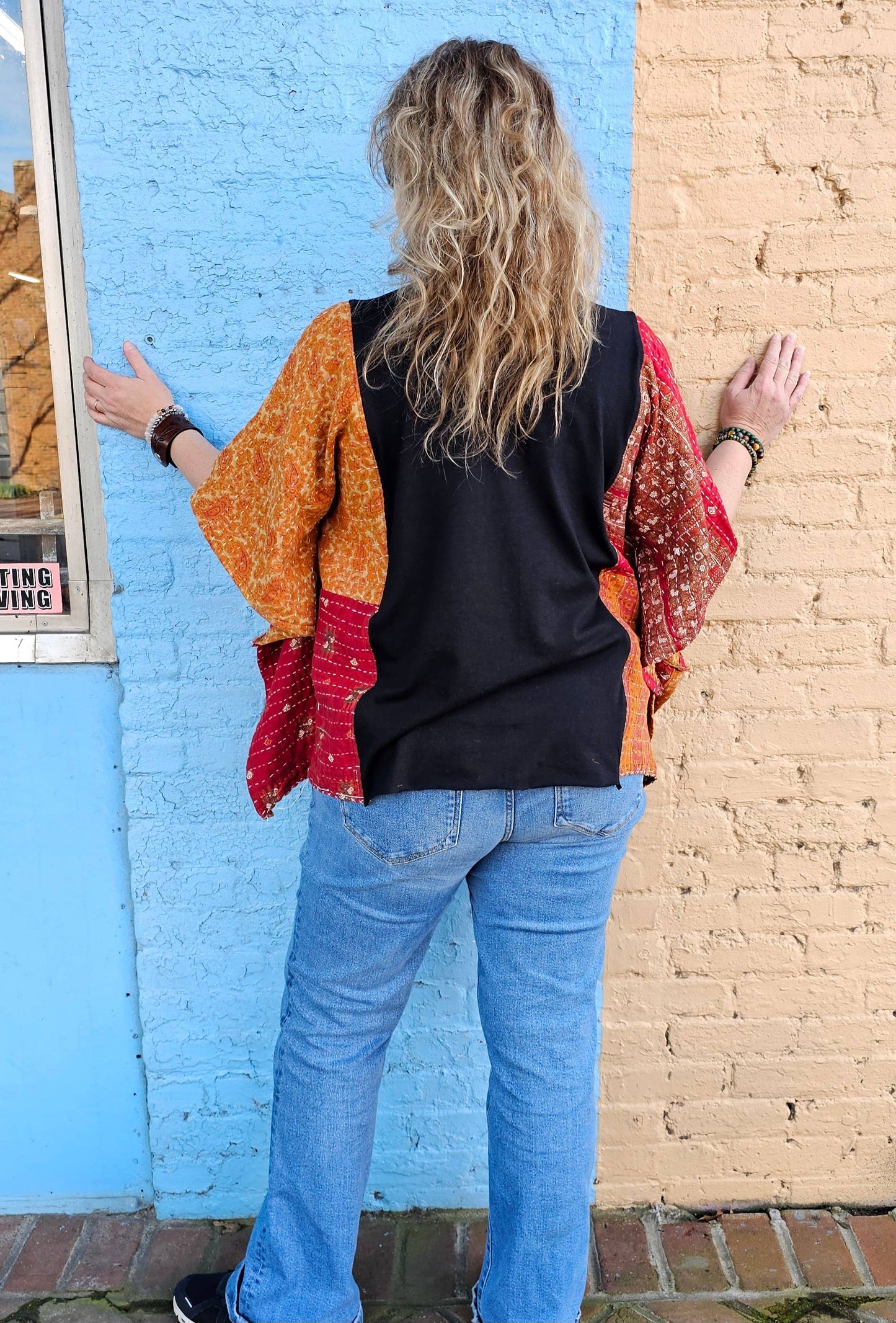 Little Hippie Chick - Kantha Patchwork Poncho Top