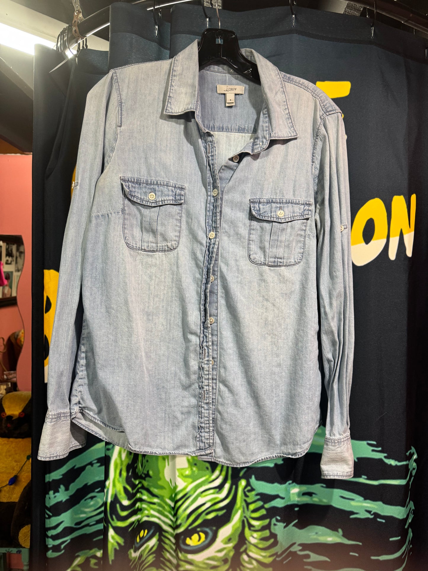 Denim button down