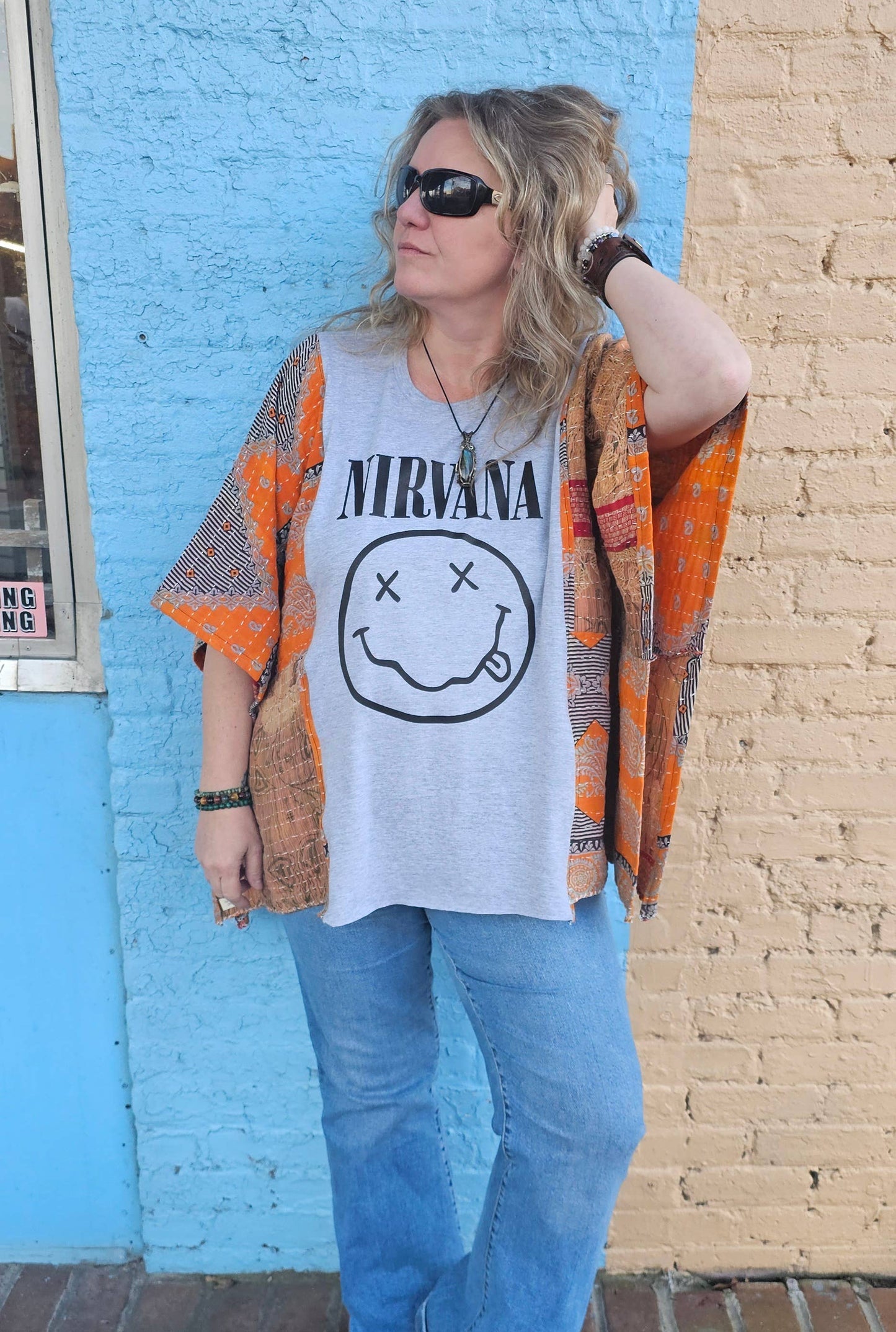 Little Hippie Chick - Kantha Patchwork Poncho Top
