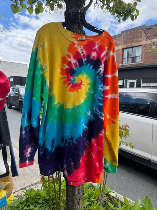 Long tie dyed sweat shirt